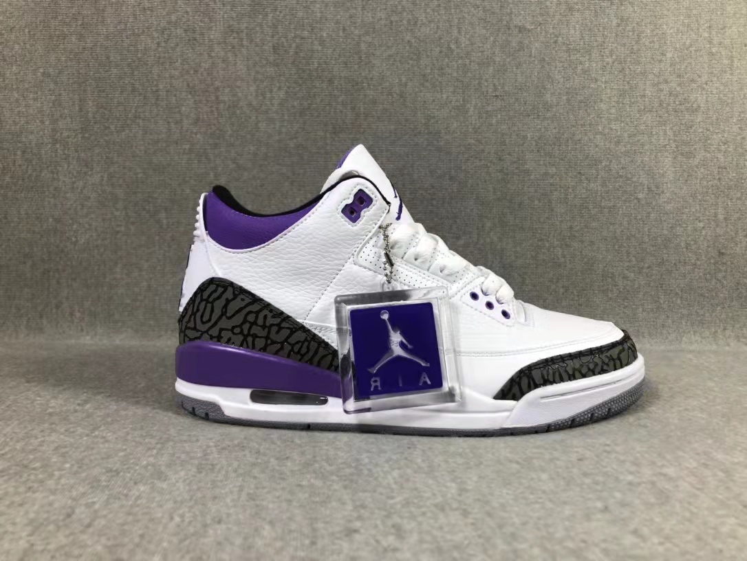 2021 Air Jordan 3 SE Denim White Purple Black Shoes